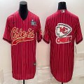 2023 NFL Super Bowl Nike Kansas City Chiefs blank red baseball jerseys Joint name-BD 06