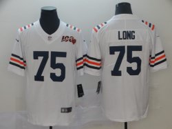 Nike Chicago Bears Kyle Long #75 white Color Rush Limited Jersey 100th patch