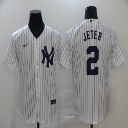 Nike Nike New York Yankees 2# Derek Jeter White majestic baseball Jersey