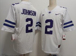 Kansas State Wildcats #2 Avery Johnson white college football jerszeys-XST