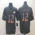 Nike Green Bay Packers #12 Aaron Rodgers black usa flag Nike Color Rush Limited Jersey