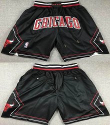 Chicago Bulls black NBA shorts with pocket