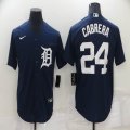 Nike Detroit Tigers #24 Miguel Cabrera dark blue orange Majestic baseball jerseys-BD 01