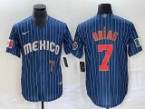 2023 World Cup Mexico #7 Julio Urias blue majestic baseball jerseys 16