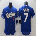 Custom Nike Los Angeles Dodgers #7 Julio Urias blue Flexbase Authentic Collection Jersey-BD