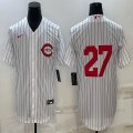 Nike Cincinnati Reds #27 White throwback mlb jerseys-BD