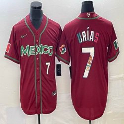 2023 World Cup Mexico #7 Julio Urias red majestic baseball jerseys 78