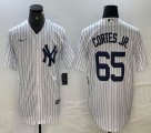 Nike New York Yankees #65 Nestor Cortes Jr. white throwback majestic baseball Jersey-BD 01