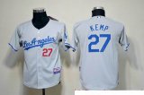 Los Angeles Dodgers #27 Matt Kemp Grey MLB Kid Jerseys