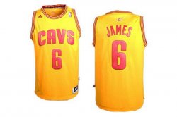 Cleveland Cavaliers #6 LeBron James Yellow Revolution 30 Stitched NBA Jersey