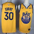 Nike Golden State Warriors 30 Stephen Curry yellow nba jersey-YL