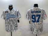 Detroit Lions #97 Aidan Hutchinson Nike Arctic Camo 2024 Salute to Service Limited Jersey Joint Name