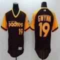 2016 San Diego Padres 19 Tony Gwynn Coffee yellow Flexbase Authentic Collection Jersey