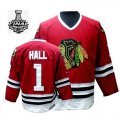 2013 NHL Stanley Cup Chicago Blackhawks 1# HALL Red Jersey