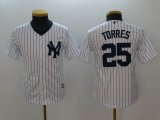 Youth New York Yankees #25 Torres white majestic baseball jerseys