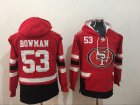 San Francisco 49ers #53 NaVorro Bowman red nfl Hooded Sweatshirt