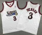 Youth Philadelphia 76ers 3# Allen Iverson white throwback NBA Jersey-XD