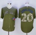 Blue Jays #20 Josh Donaldson Green Camo New Cool Base Stitched Baseball Jerseys