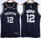 Nike Memphis Grizzlies 12 Ja Morant blue nba basketball jerseys 75TH -XD