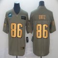 Philadelphia Eagles #86 Zach Ertz green gold Nike Olive 2019 Salute to Service Limited Jersey