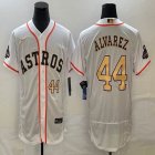 Nike Houston Astros #44 Yordan Alvarez white gold Flexbase Authentic Collection Jersey 02