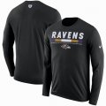 Men's Baltimore Ravens Nike Black Sideline Legend Staff Performance Long Sleeve T-Shirt