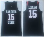 Throwback Kawhi Leonard 15 San Diego State Jerseys black Sewn Toronto Raptors Shirts