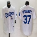 Nike Los Angeles Dodgers #37 Enrique Hernandez white majestic baseball jerseys 02