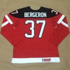 Olympic CA. #37 Patrice Bergeron 100th Anniversary Stitched red NHL Jersey