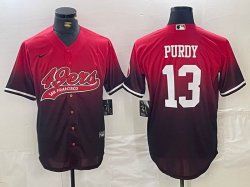 Nike San Francisco 49ers #13 Brock Purdy red baseball jerseys