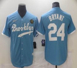 Nike Los Angeles Dodgers #24 Kobe Bryant skyblue throwback MLB baseball Jersey