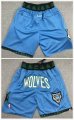 Minnesota Timberwolves nba shorts with pocket-XD