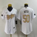 2022 MLB All-Star Nike Los Angeles Dodgers #50 Mookie Betts white women majestic baseball jerseys-BD 01