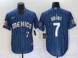 2023 World Cup Mexico #7 Julio Urias blue majestic baseball jerseys 49