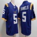 LSU Tigers College Football #5 Jayden Daniels purple ncaa jersey