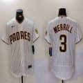 Nike San Diego Padres #3 Jackson Merrill white Flexbase Authentic Collection Jersey-BD