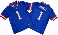 New York Giants 1# Malik Nabers Nike Royal 2nd Alternate Vapor F.U.S.E. Limited Jersey