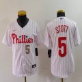 Youth Nike Philadelphia Phillies #5 Bryson Stott white majestic baseball jerseys 01