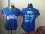 women 2013 mlb all star Atlanta Braves TROUT 27# blue American jerseys