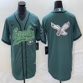 Nike Eagles blank green baseball jerseys Joint name-BD