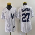 Women Nike New York Yankees #27 Giancarlo Stanton white majestic baseball Jersey