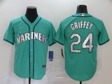 Nike Seattle Mariners #24 Ken Griffey green majestic baseball jersey