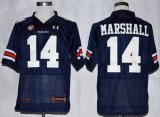 Auburn Tigers Nick Marshall 14 NCAA Football Authentic Jerseys - Navy Blue