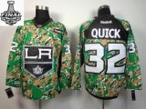 2014 stanley cup reebok Los Angeles Kings #32 Jonathan Quick green camo NHL Jerseys