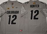 Colorado Buffaloes #12 Travis Hunter gray college football jerseys-PNS 01