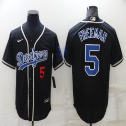 Los Angeles Dodgers #5 Freddie Freeman black majestic baseball Jerseys-BD 03