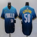 Nike Philadelphia Phillies #50 #50 Orion Kerkering skyblue majestic baseball jersey city version-BD