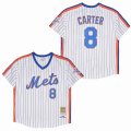 New York Mets #8 Gary Carter throwback white stripe mlb jersey-SG