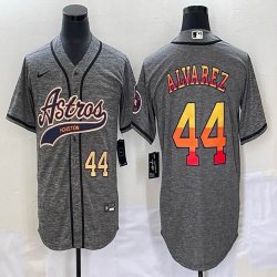 Nike Houston Astros #44 Yordan Alvarez Hemp grey majestic baseball jerseys Joint name -BD 01