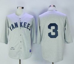 New York Yankees #3 Babe Ruth throwback Grey new stitched MLB baseball Jerseys